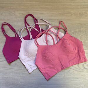 Sz 6 Lululemon Like a Cloud Bra Long Line Light Support B/C Cup in Guava Pink